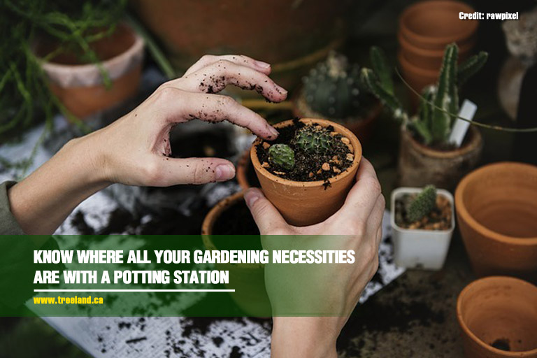 Know where all your gardening necessities are with a potting station